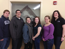Seven University of Scranton students were recognized as AmeriCorps Scholars in Service to Pennsylvania for the 2012-2013 academic year. From left are Brian Dolan, Matthew Tarantino, Raquel Biondi, Kelly Judge, Deanna Lindberg and Victoria McAllister. Absent from photo is Anna Phelan.